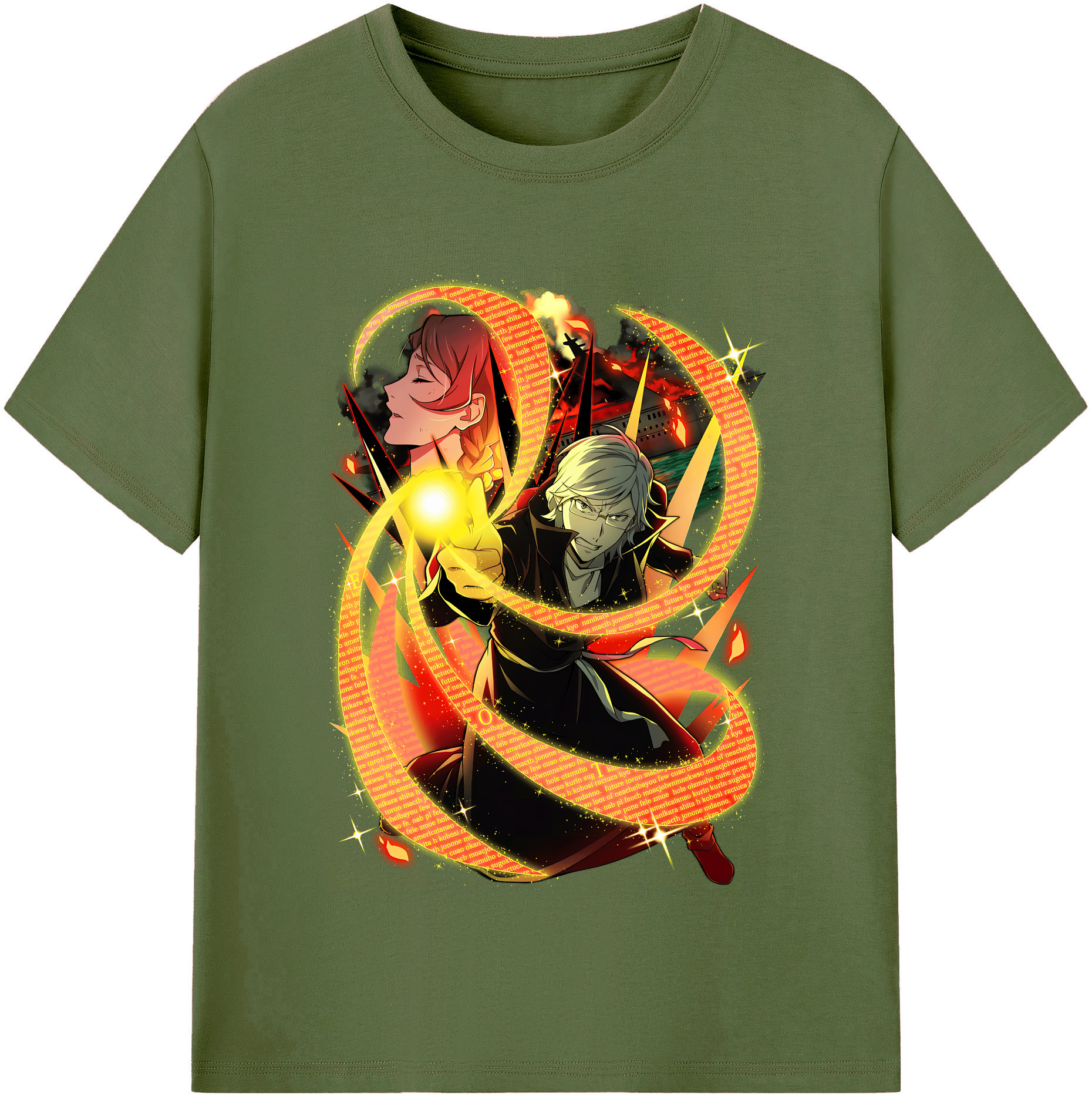 （画像用） 文豪ストレイドッグス Bungo Stray Dogs 綿100％半袖Tシャツ（フロントプリント）